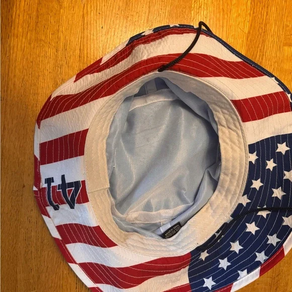 Unisex Light Blue Patriotic Bucket Hat with Star Trim - Picture 3 of 3